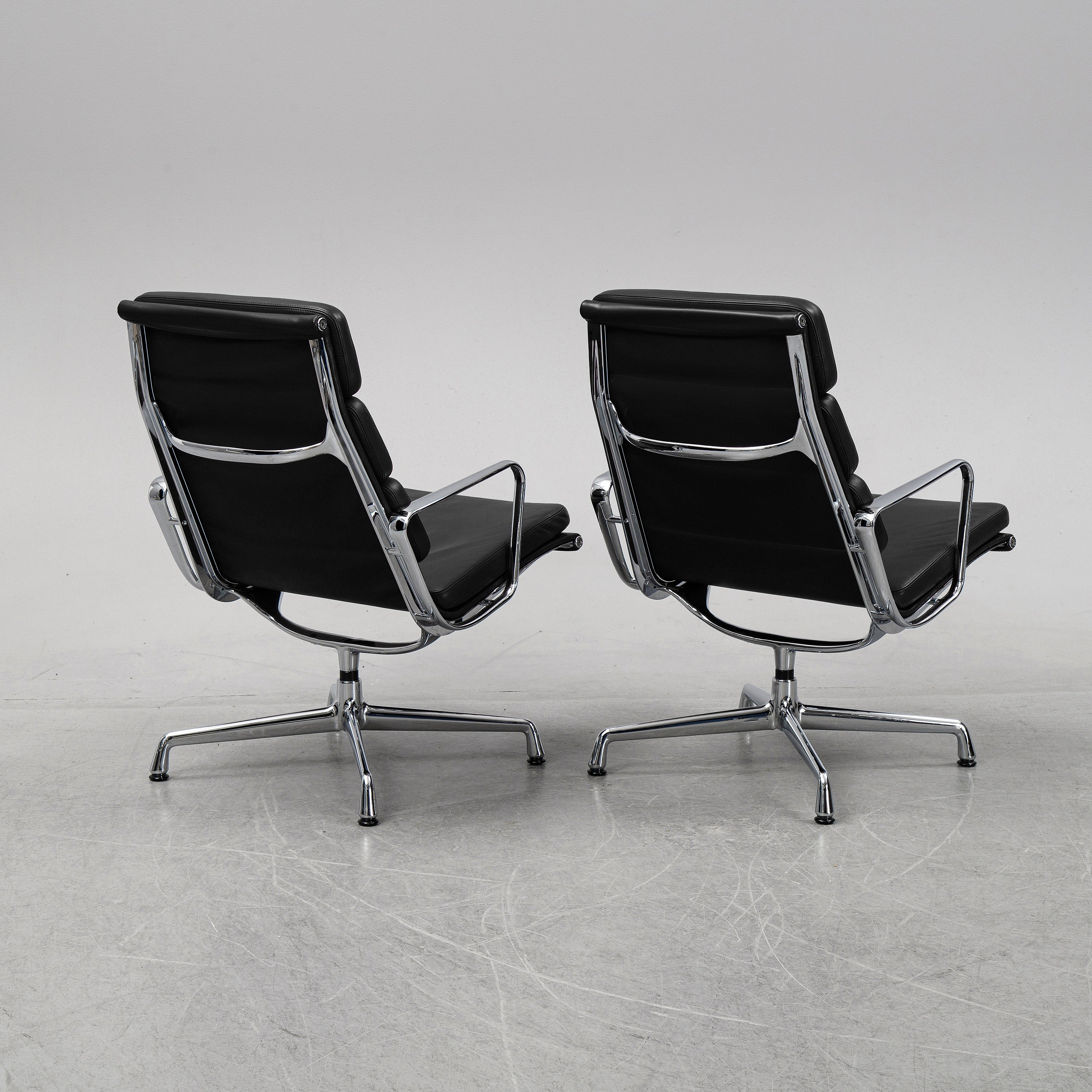 Eames EA216 Soft Pad Lounge Chairs by Charles & Ray Eames for Vitra, Pair