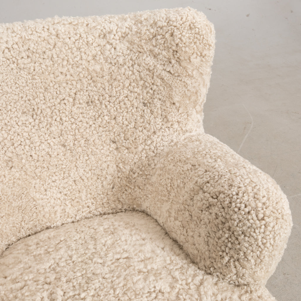Ilmari Lappalainen Laila Sheepskin Armchairs for Asko, Pair