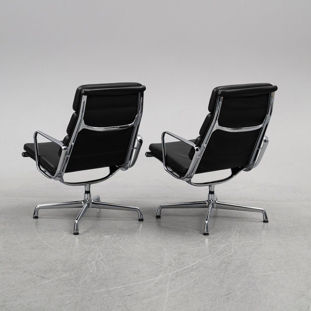 Eames EA216 Soft Pad Lounge Chairs by Charles & Ray Eames for Vitra, Pair