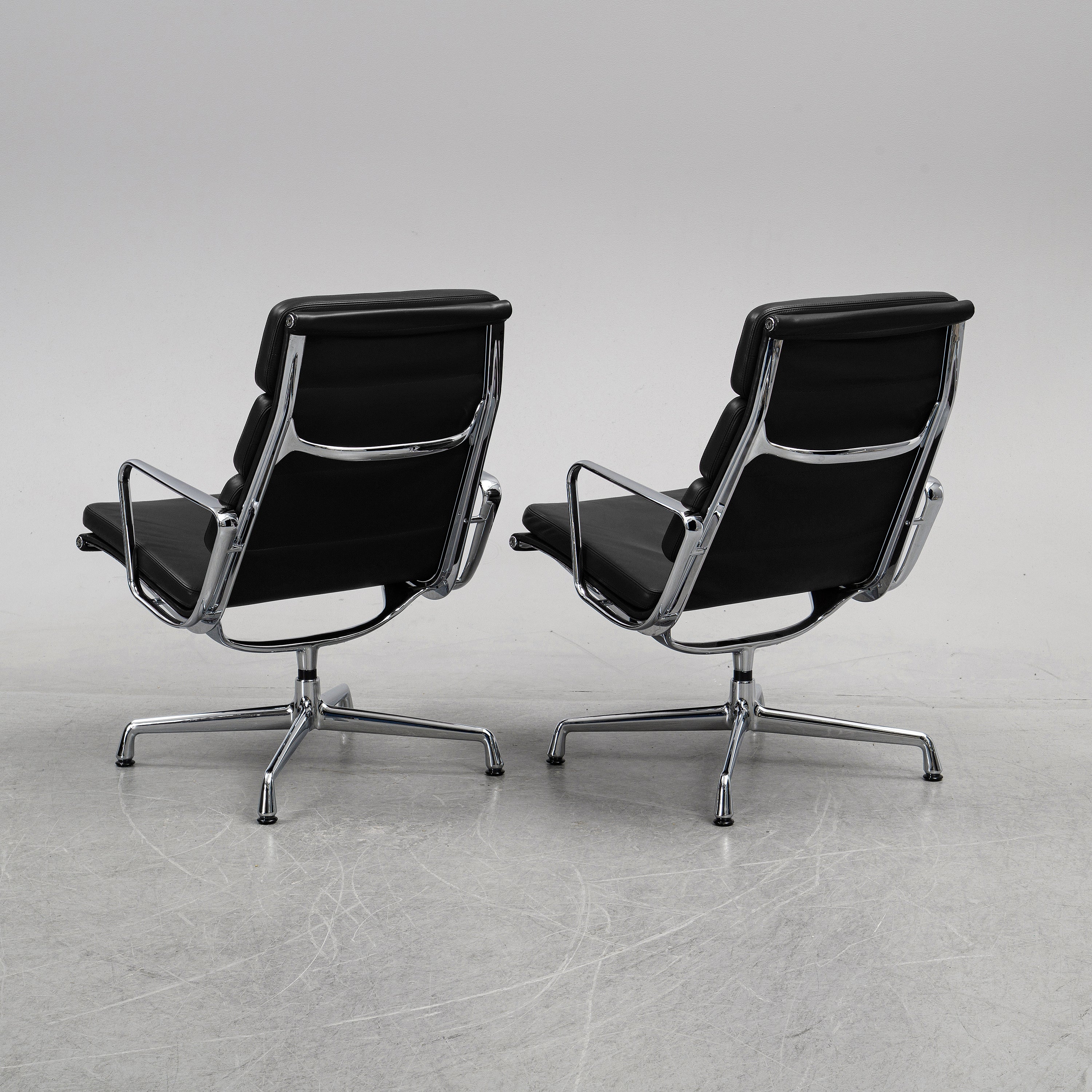 Eames EA216 Soft Pad Lounge Chairs by Charles & Ray Eames for Vitra, Pair