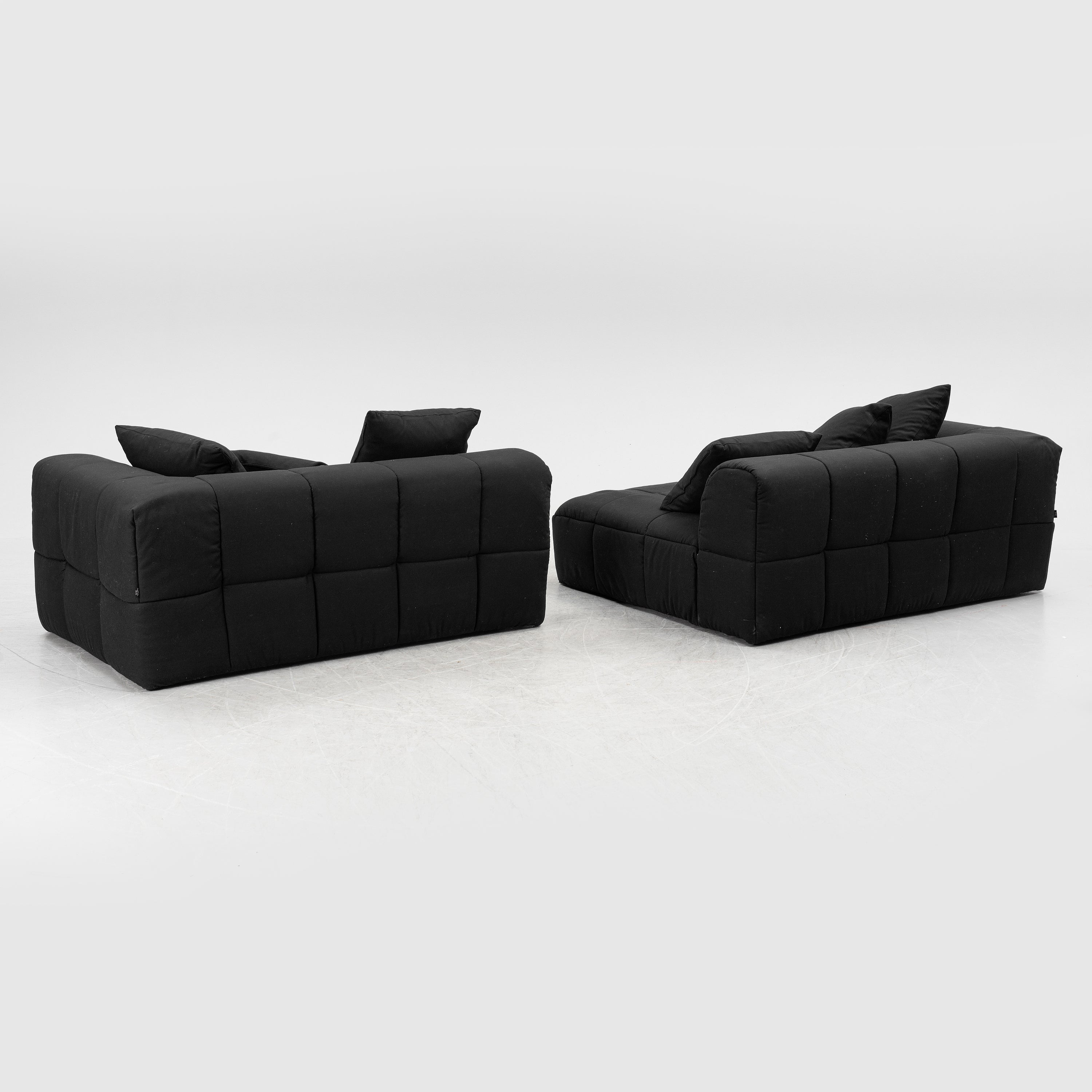 Cini Boeri Strips Modular Sofa & Ottoman for Arflex in Black