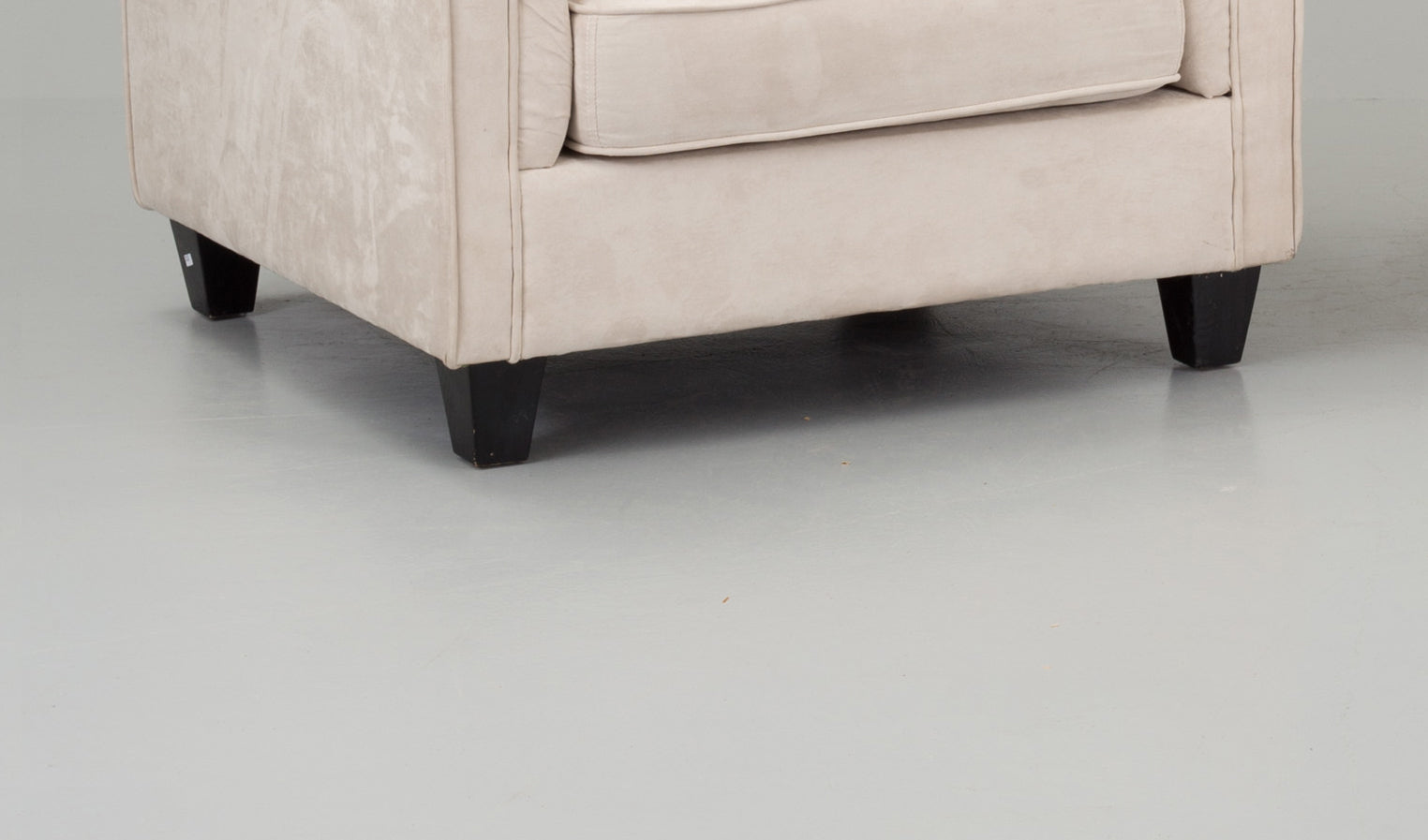 Italian Cube Club Armchairs, Pair, Cream Upholstery