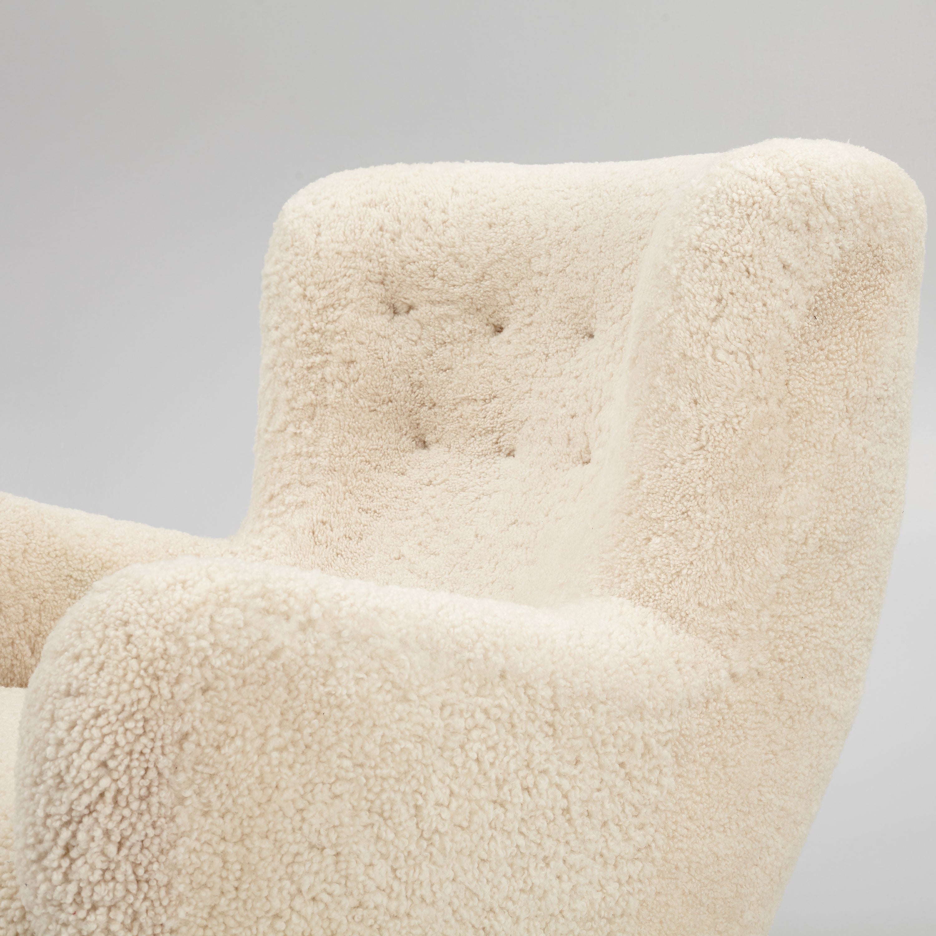 Pair of Danish Modern Sheepskin Lounge Chairs, 1930s–1940s