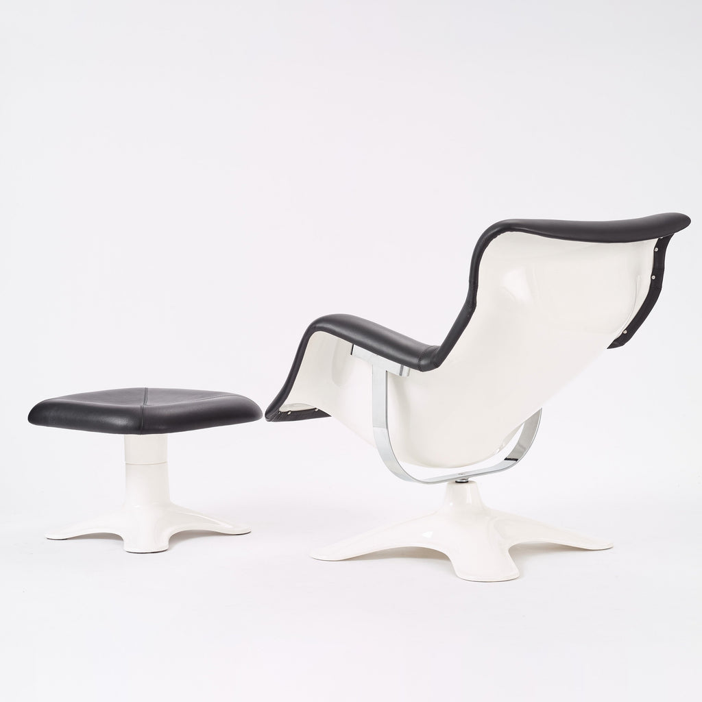 Yrjö Kukkapuro Karuselli Swivel Chair for Avarte / Haimi in Black Leather