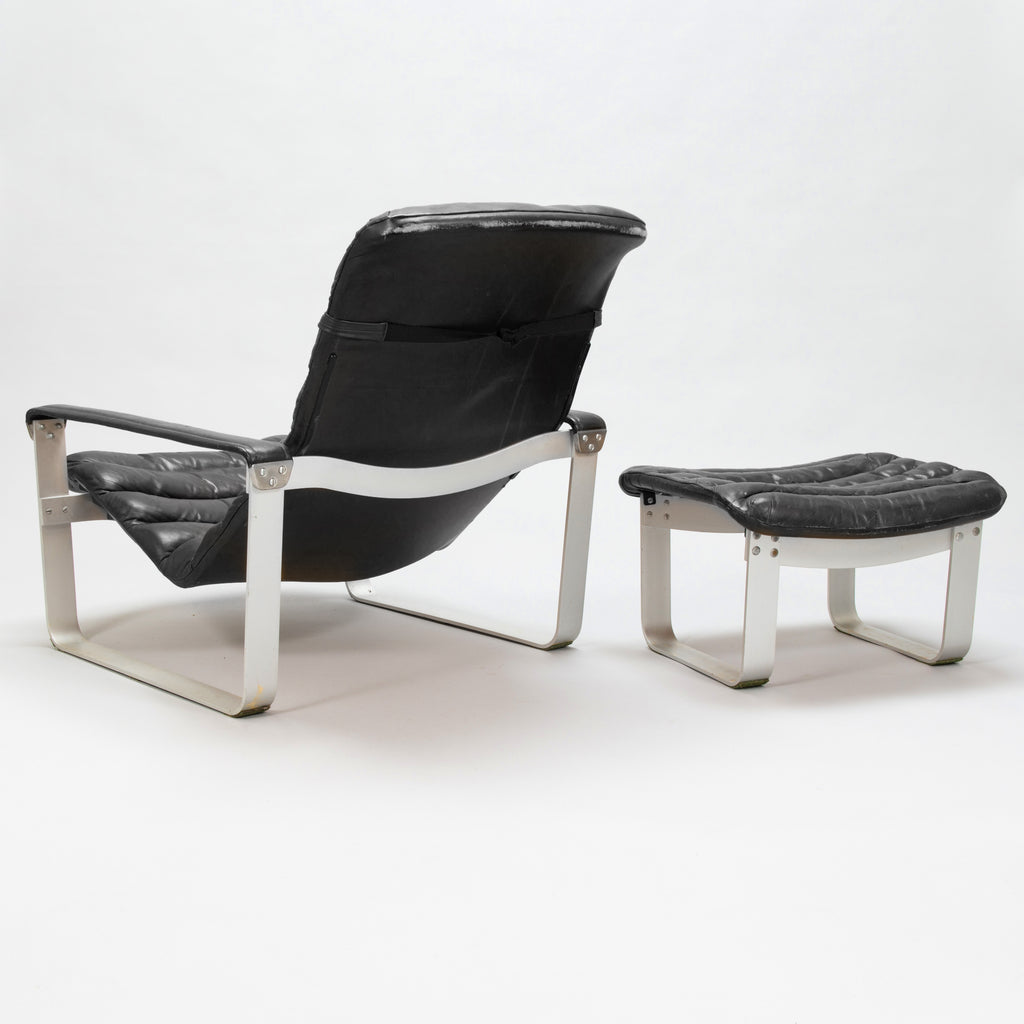 Pulkka Lounge Chairs and Ottomans by Ilmari Lappalainen for Asko