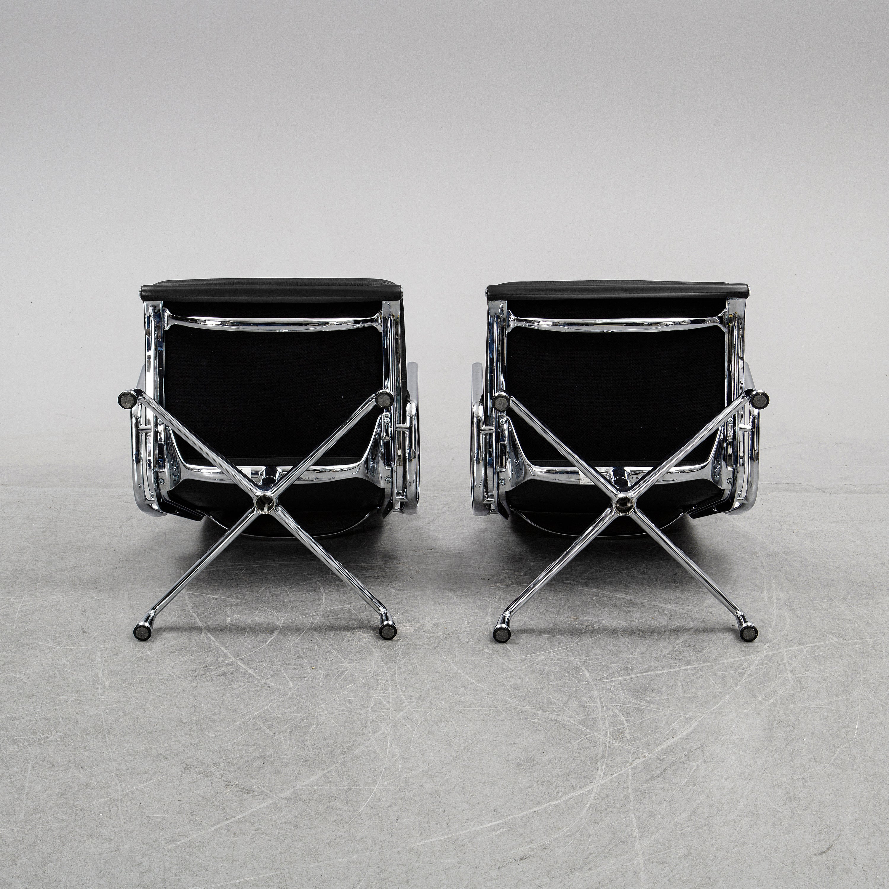 Eames EA216 Soft Pad Lounge Chairs by Charles & Ray Eames for Vitra, Pair