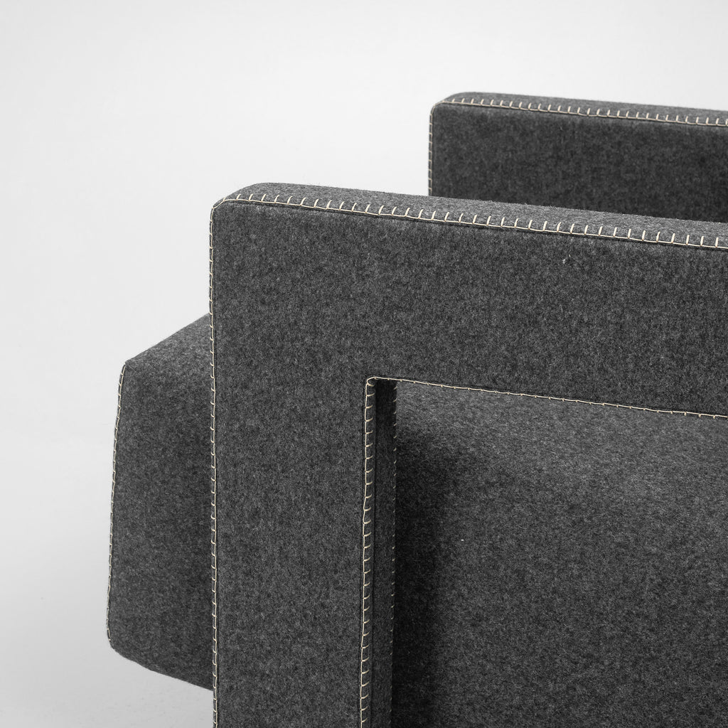 Gerrit Rietveld Utrecht Armchairs for Cassina, Pair in Light Gray Wool
