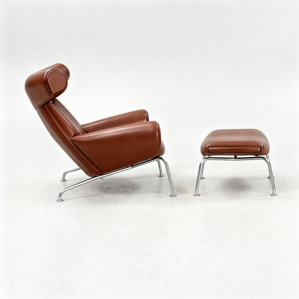 Ox Chair and Ottoman by Hans Wegner for Erik Jørgensen