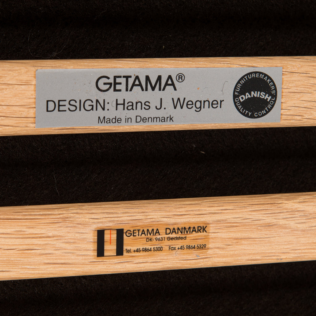Hans J. Wegner GE-290A Lounge Chair and Ottoman for Getama in Black Leather