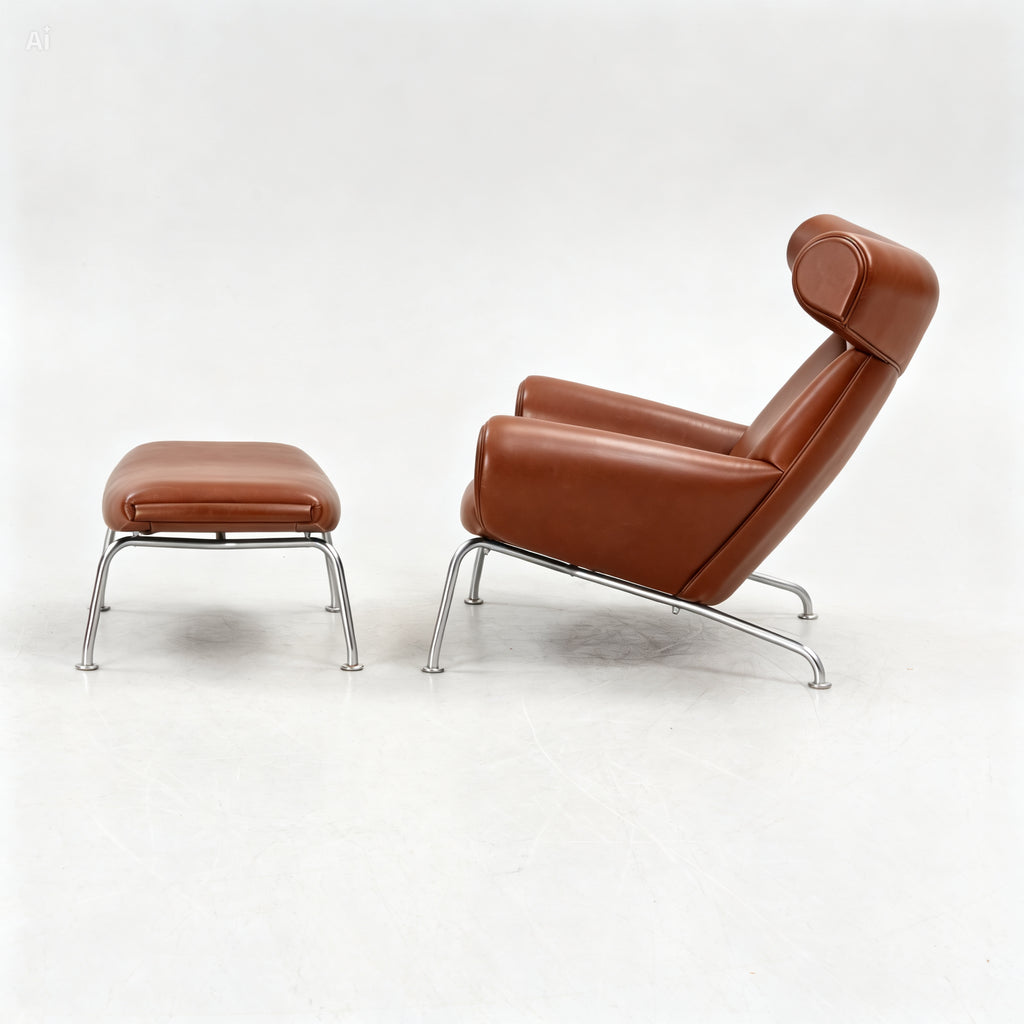 Ox Chair and Ottoman by Hans Wegner for Erik Jørgensen