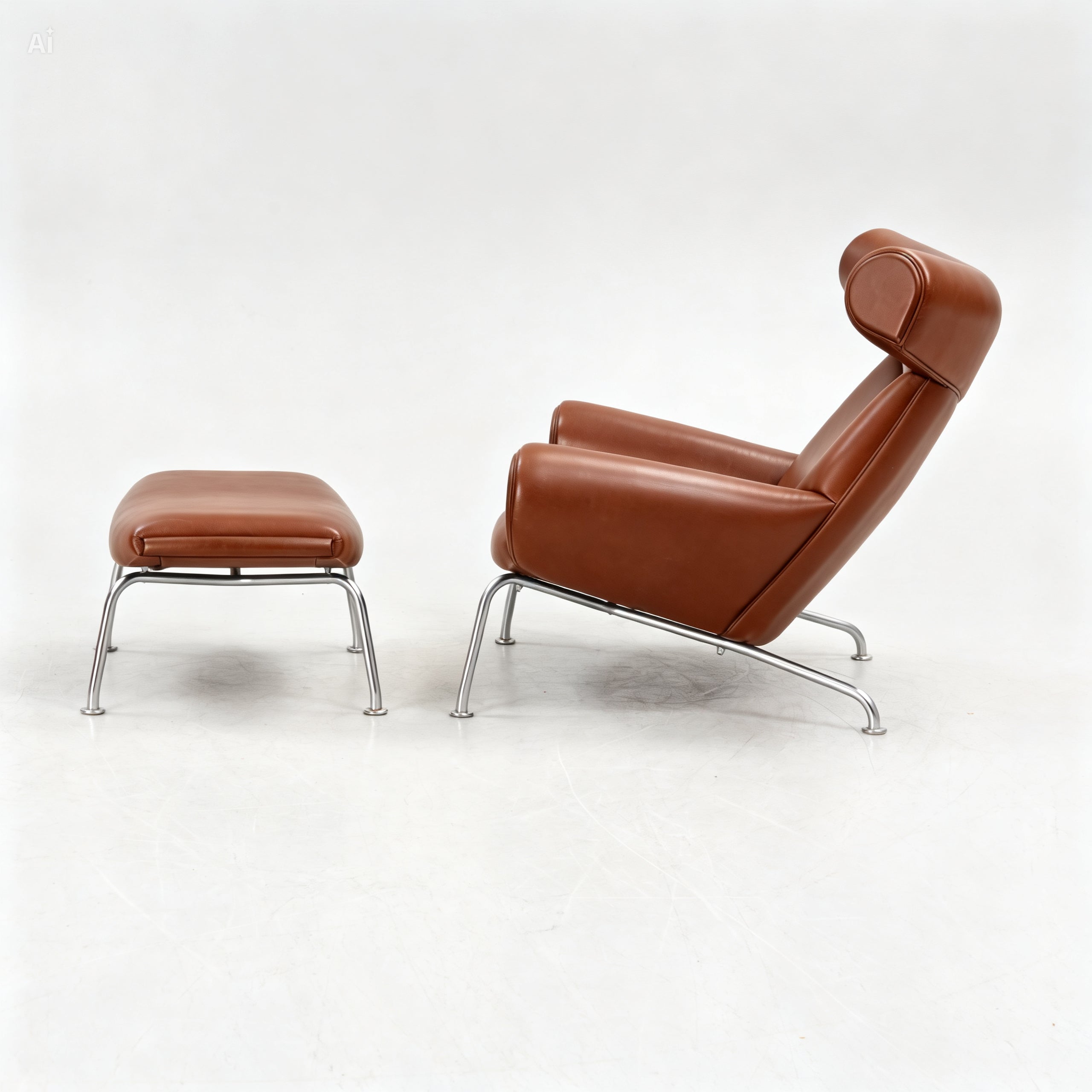 Ox Chair and Ottoman by Hans Wegner for Erik Jørgensen