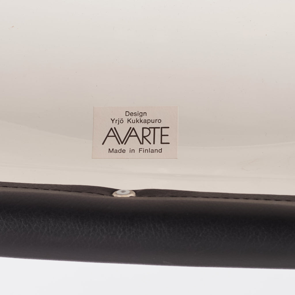 Yrjö Kukkapuro Karuselli Swivel Chair for Avarte / Haimi in Black Leather