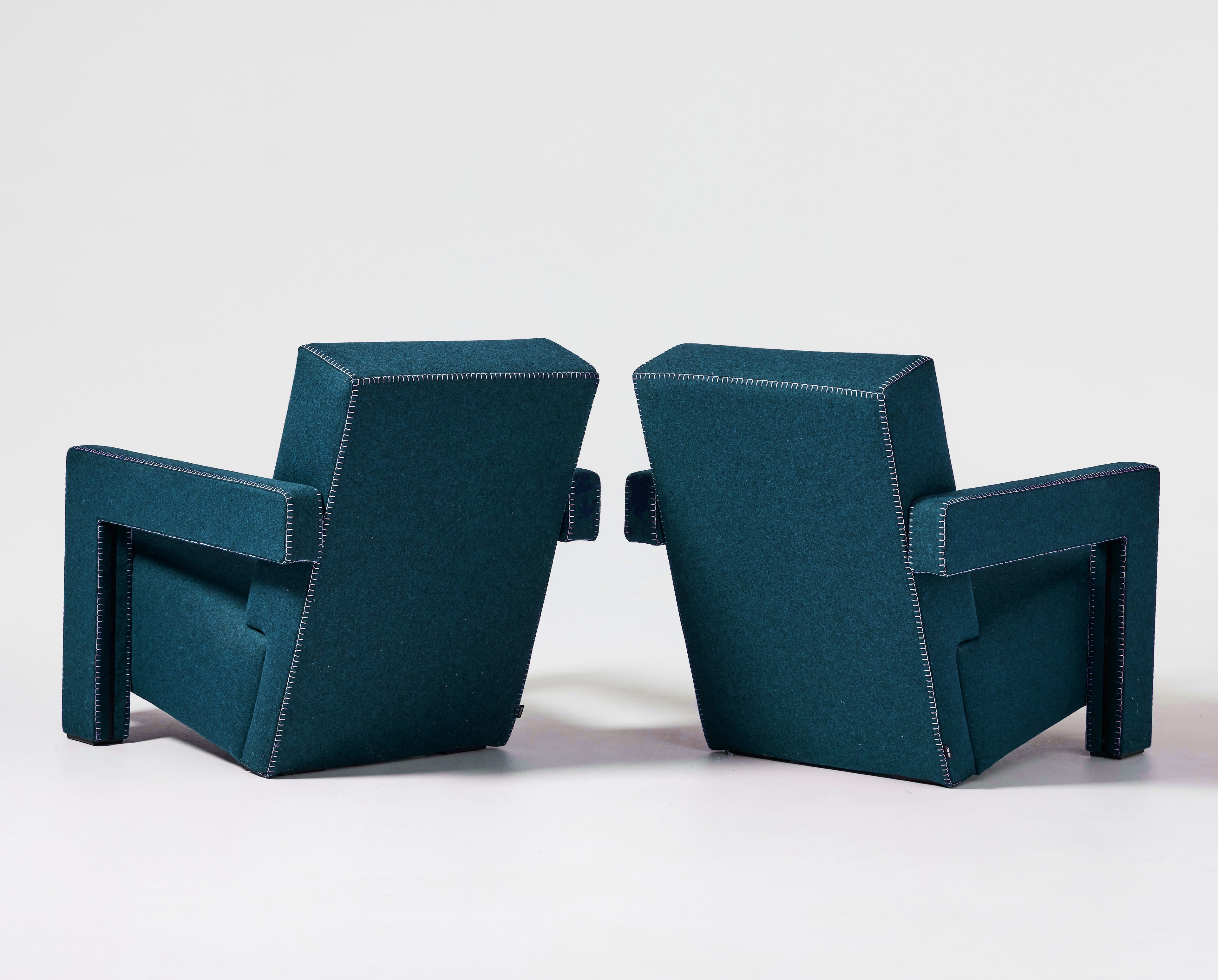 Gerrit Rietveld Utrecht Armchairs Model 637 for Cassina, Pair
