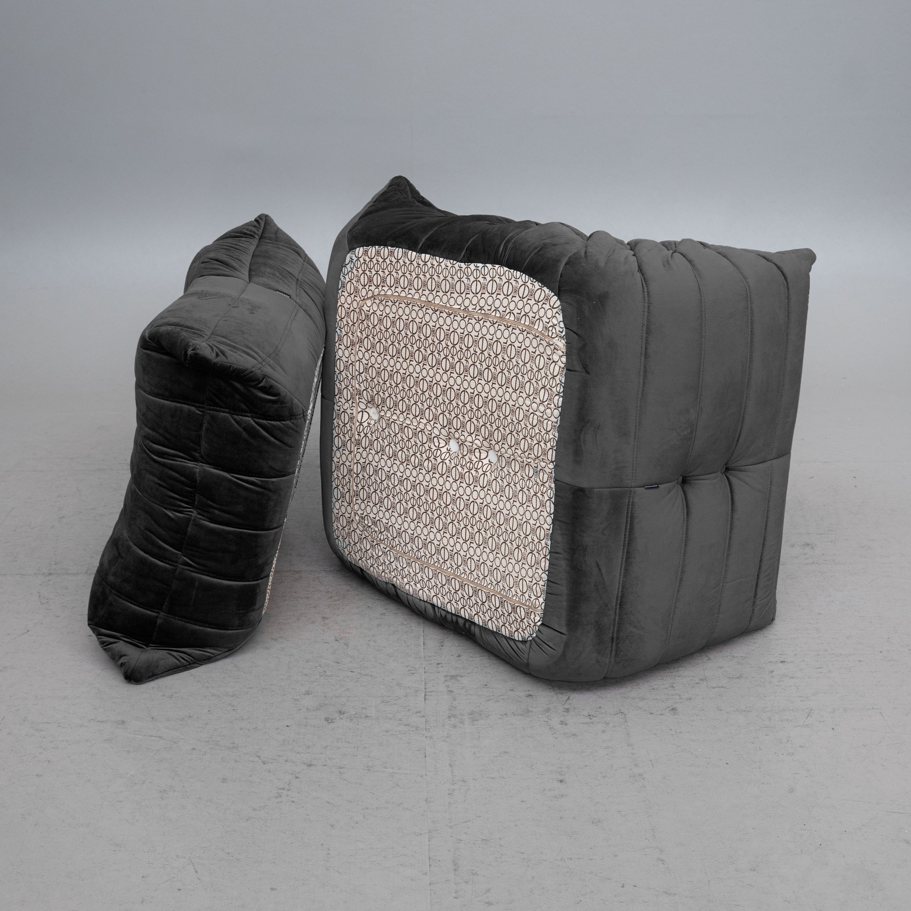Michel Ducaroy Togo Lounge Chairs and Ottoman for Ligne Roset