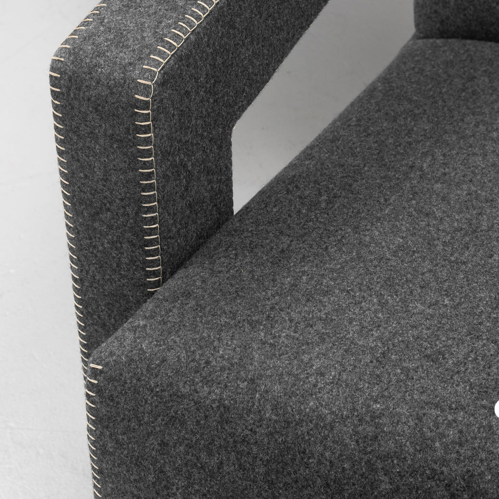 Gerrit Rietveld Utrecht Armchairs for Cassina, Pair in Light Gray Wool