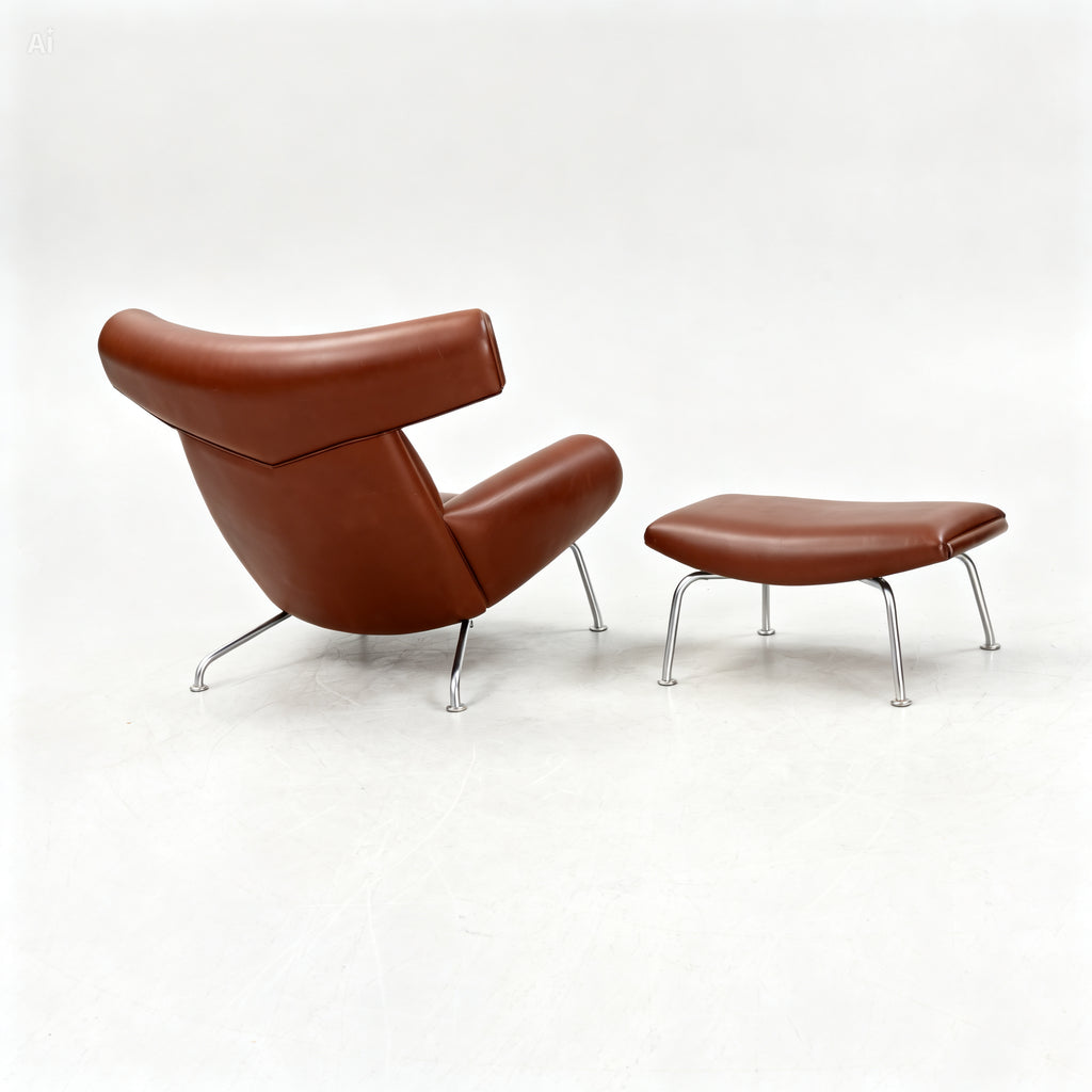 Ox Chair and Ottoman by Hans Wegner for Erik Jørgensen