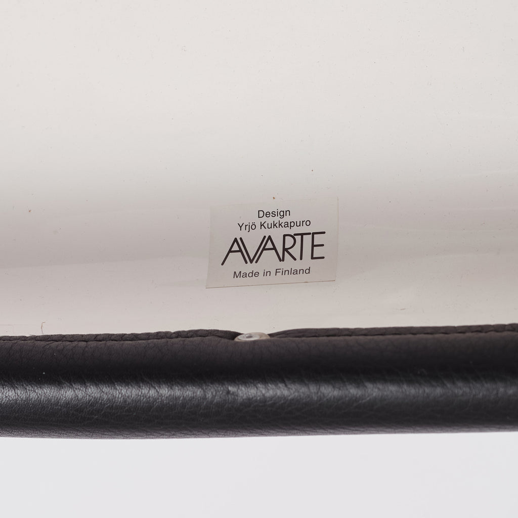 Yrjö Kukkapuro Karuselli Swivel Chair for Avarte / Haimi in Black Leather
