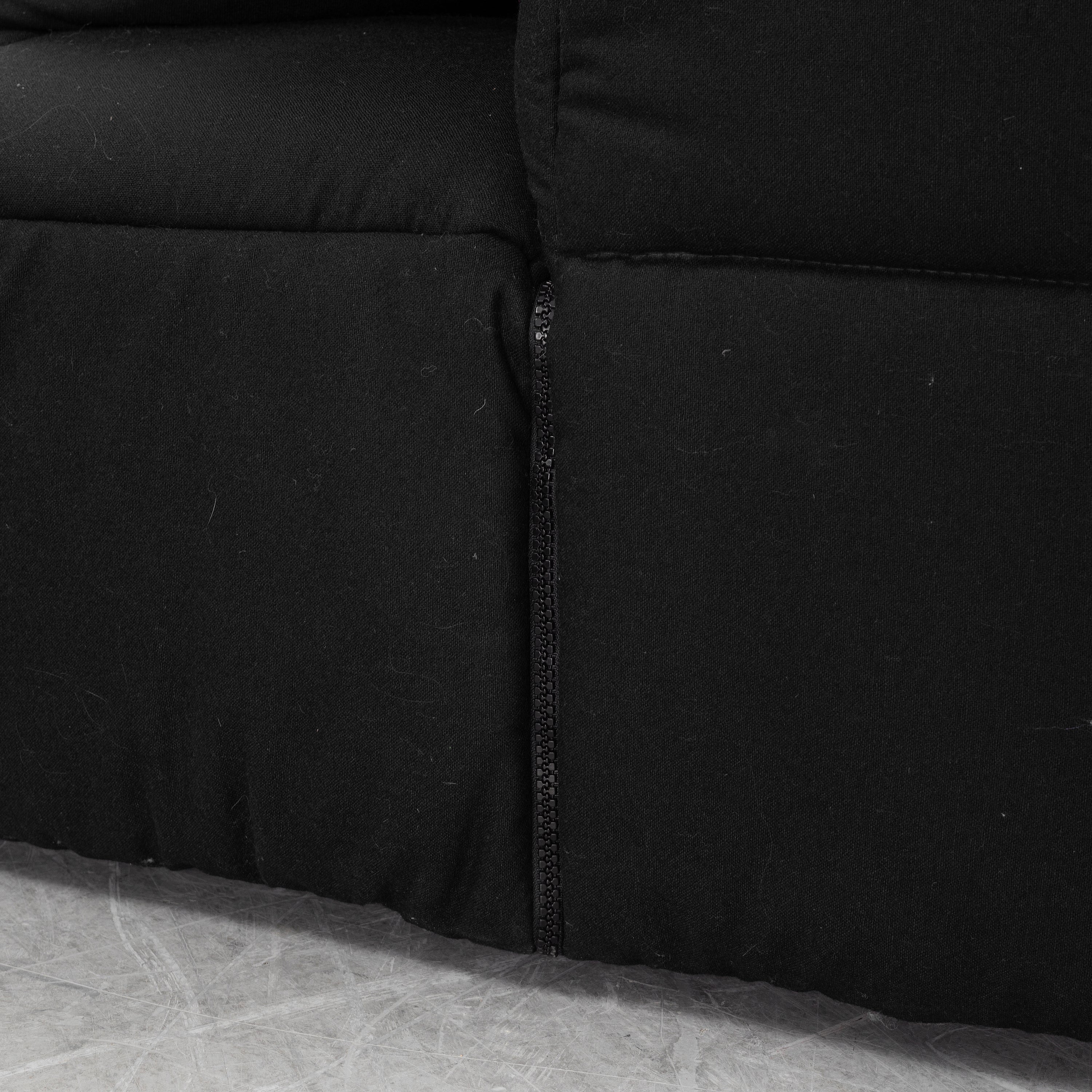 Cini Boeri Strips Modular Sofa & Ottoman for Arflex in Black