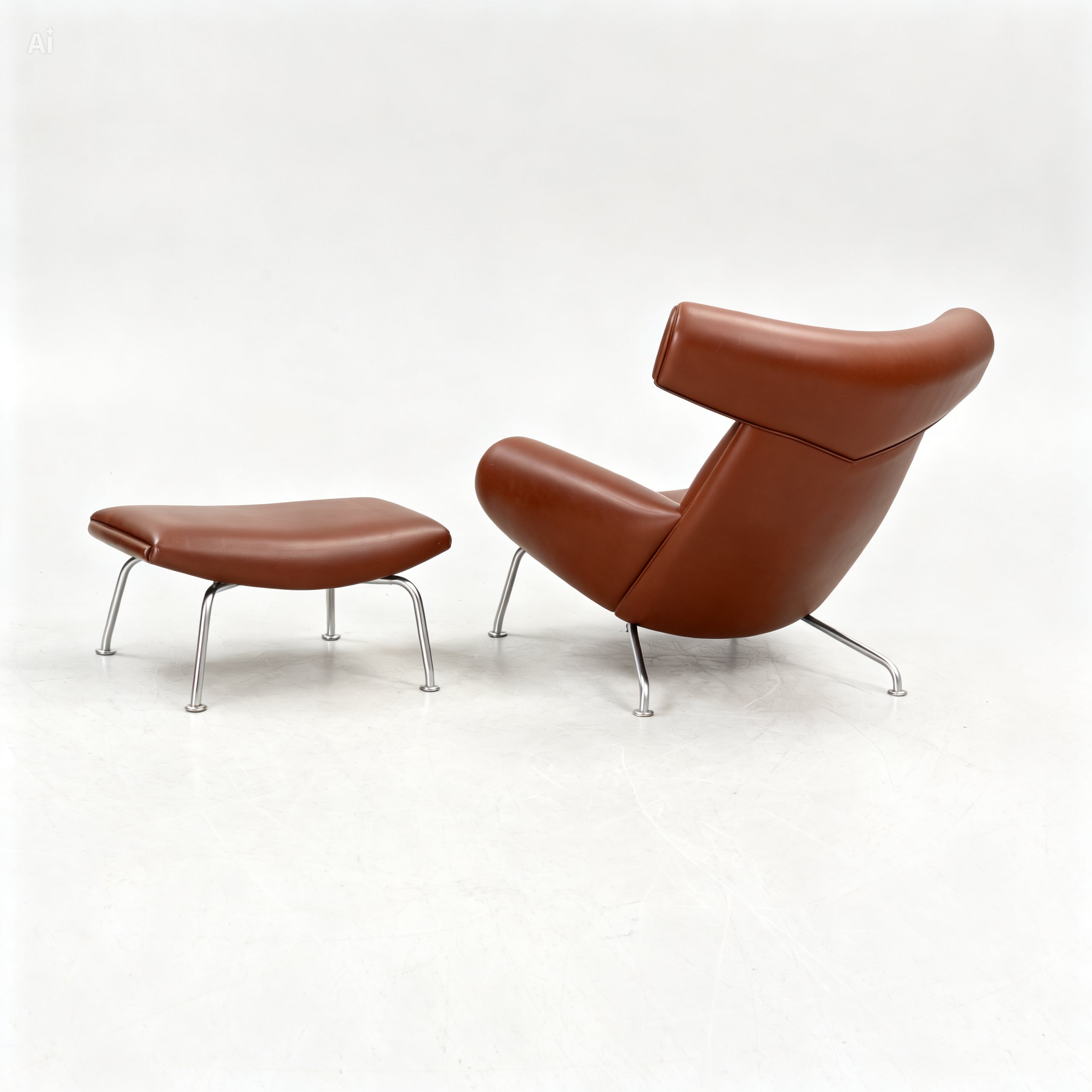 Ox Chair and Ottoman by Hans Wegner for Erik Jørgensen