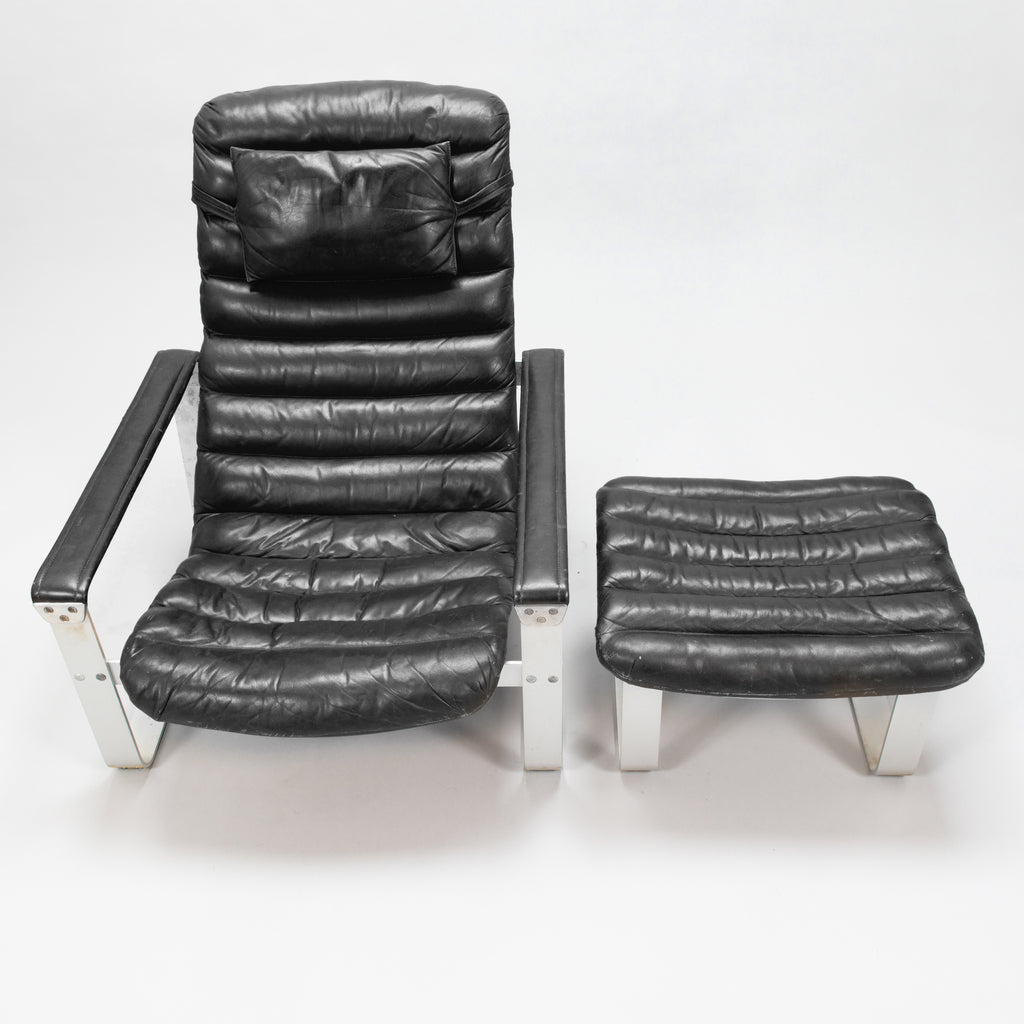 Pulkka Lounge Chairs and Ottomans by Ilmari Lappalainen for Asko