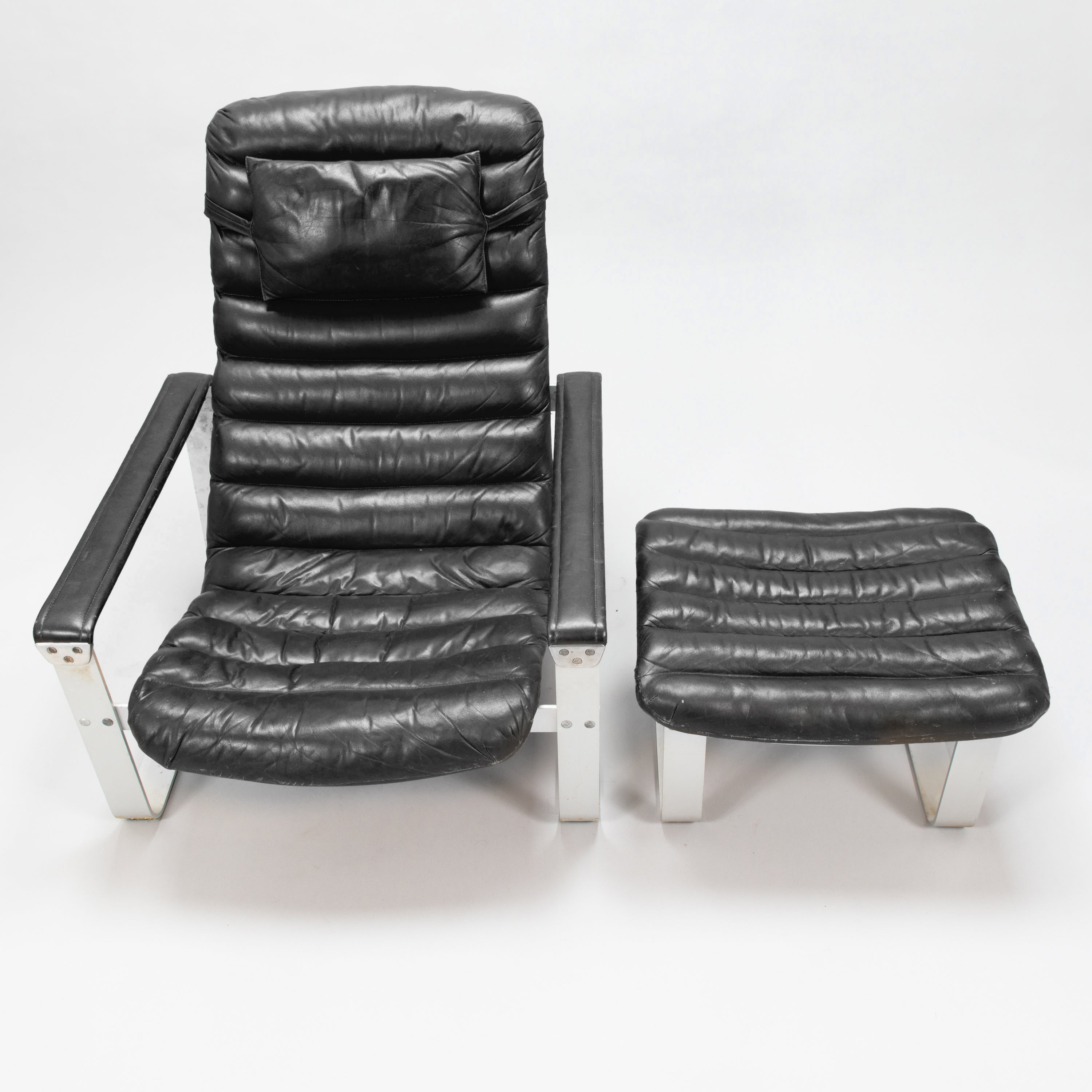 Pulkka Lounge Chairs and Ottomans by Ilmari Lappalainen for Asko