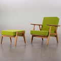 Side view of GE-240 Cigarren lounge chair and ottoman by Hans J. Wegner for Getama