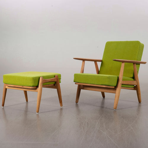 Side view of GE-240 Cigarren lounge chair and ottoman by Hans J. Wegner for Getama
