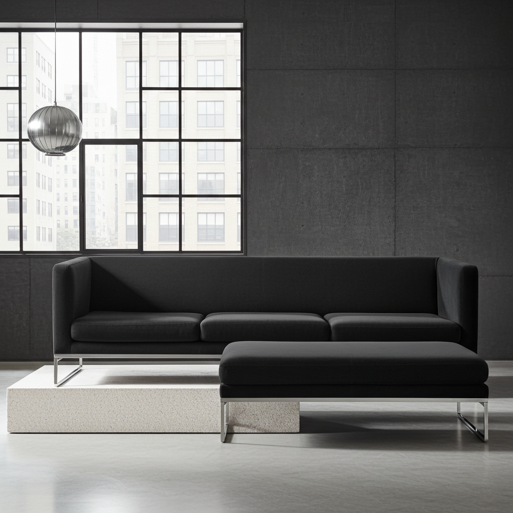 Antonio Citterio Tight Sofa and Pouf for B&B Italia