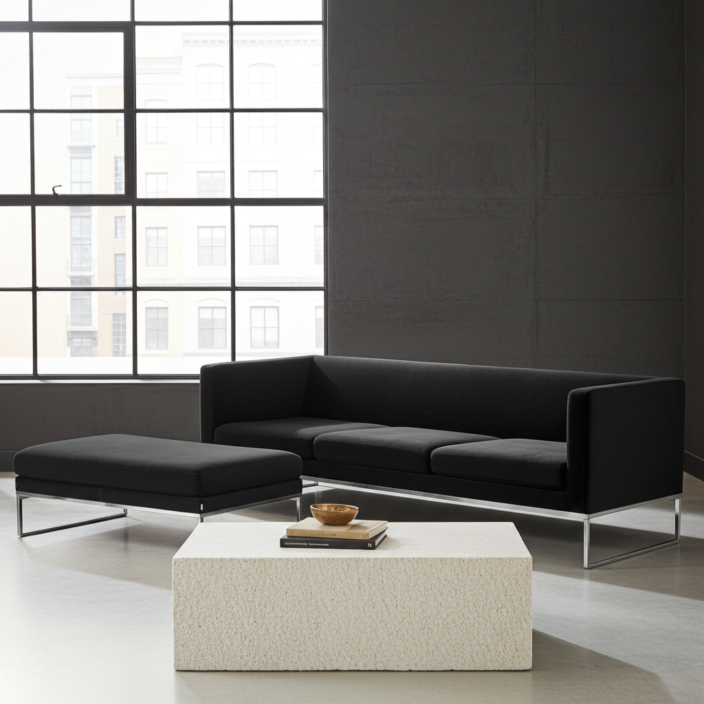 Antonio Citterio Tight Sofa and Pouf for B&B Italia